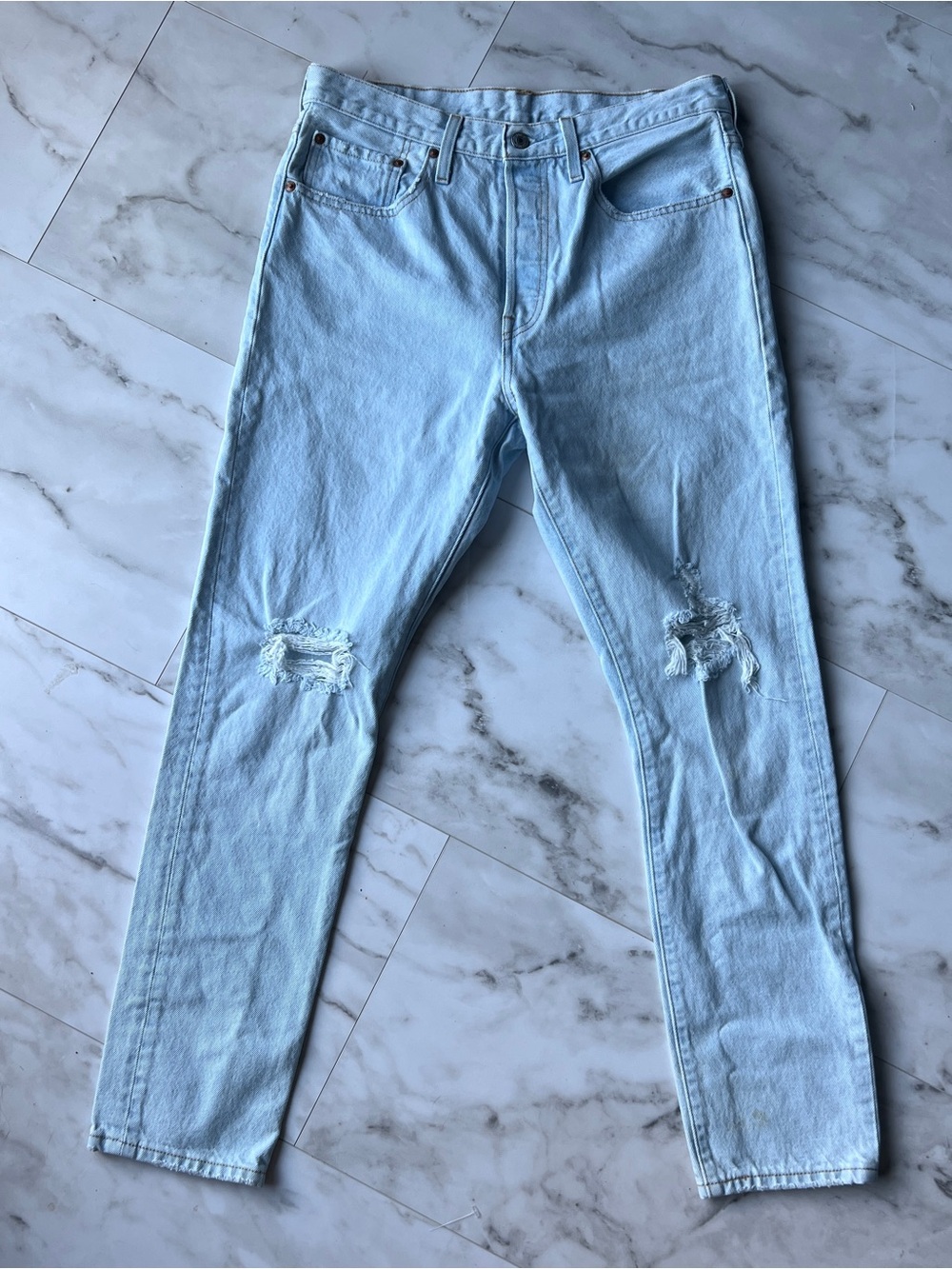 Women’s Levi's 501 Premium Big E Light Blue Straight-Leg Jeans